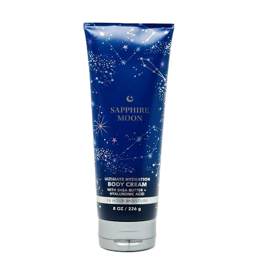 Bath and Body Ultimate Hydration Body Cream 24 hr Moisture (8 OZ / 226 g, Sapphire Moon)