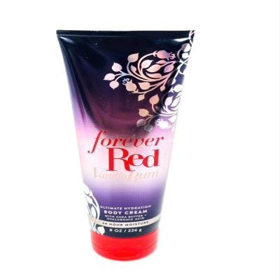 Bath and Body Ultimate Hydration Body Cream 24 hr Moisture (8 OZ / 226 g, Forever red Vanilla Rum)