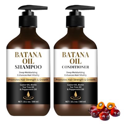 Batana Oil Shampoo and Conditioner Set for Hair Growth & Thickening - With Biotin, Keratin, Tea Tree Oil & Rosemary - Volumizing & Strengthening for Thinning Hair - Daily Hair Care for Men & Women