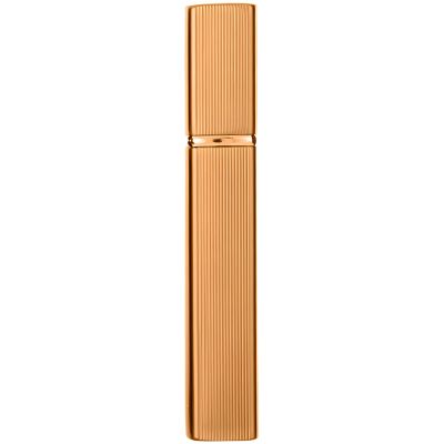12 Ml Refillable Perfume Atomizer, Gold Aluminum Shell, Vertical Stripes, Leak-Proof Design, Compact Size For Travel And Handbags