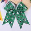 12 PCS Softball Soccer Cheer Bows, Sparkly Rugby Hair Bows with Elastic Hair Ties Accessories for Teens Girls Women Cheerleading Softball Competition Sports (Green Soccer) view 2