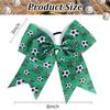 12 PCS Softball Soccer Cheer Bows, Sparkly Rugby Hair Bows with Elastic Hair Ties Accessories for Teens Girls Women Cheerleading Softball Competition Sports (Green Soccer) view 4