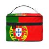 BOXILTD Portuguese flag Large Cosmetic Bag for Women - Travel Makeup Bag for Home, Gym, and Long Trips, Black view 1