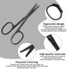 Small Grooming Scissors, Scissors for Nose Hair, Eyebrow Scissor, Stainless Steel Facial Scissor for Men Women, Eyebrow Nose Ear Mustache Beard Eyelash, 2PCS view 3