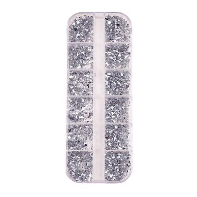12 Grid Shimmering Nail Art Rhinestones, Flatback Gemstones for Versatile Decoration - Nails Shoes Makeup Bags (Clear)