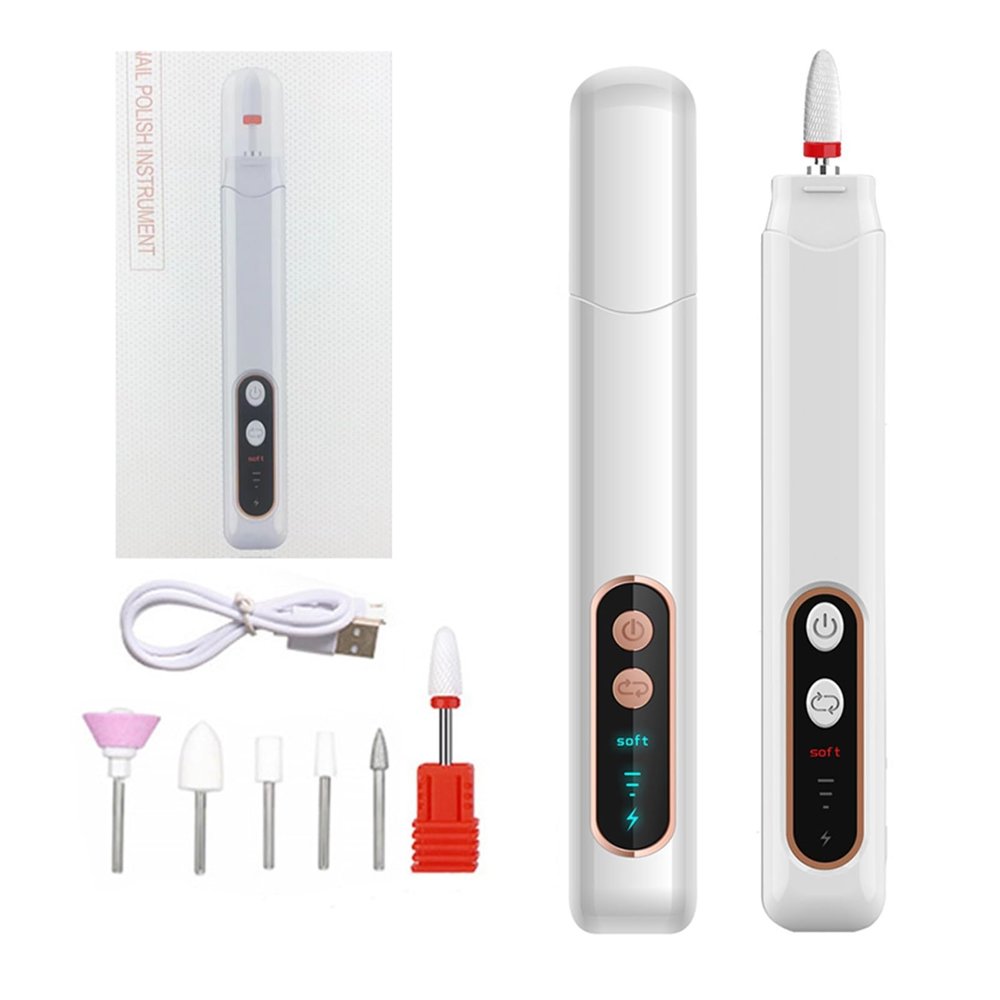 Professional Manicure Pedicure Kit Cordless Electric Nail File Set Drill Machine Hand Foot Care Tool for Grind Trim Polish