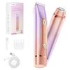 Bikini Trimmer for Women, Electric Razors with Dual Heads, Rechargeable Pubic Hair Trimmer with IPX7 Waterproof, Painless Pro Shaver for Underarm Leg Arm Body Face Private AreaDuskyRose view 1