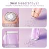 Bikini Trimmer for Women, Electric Razors with Dual Heads, Rechargeable Pubic Hair Trimmer with IPX7 Waterproof, Painless Pro Shaver for Underarm Leg Arm Body Face Private AreaDuskyRose view 2