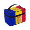 BOXILTD Flag of Andorra Large Cosmetic Bag for Women - Travel Makeup Bag for Home, Gym, and Long Trips, Black view 2