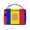 BOXILTD Flag of Andorra Large Cosmetic Bag for Women - Travel Makeup Bag for Home, Gym, and Long Trips, Black view 3