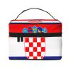 BOXILTD Republic of Croatia flag Large Cosmetic Bag for Women - Travel Makeup Bag for Home, Gym, and Long Trips, Black view 1