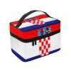 BOXILTD Republic of Croatia flag Large Cosmetic Bag for Women - Travel Makeup Bag for Home, Gym, and Long Trips, Black view 2