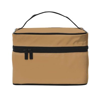 Brown Large Cosmetic Bag for Women - Travel Makeup Bag for Home, Gym, and Long Trips, Black