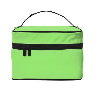 BOXILTD Solid Green Large Cosmetic Bag for Women - Travel Makeup Bag for Home, Gym, and Long Trips, Black