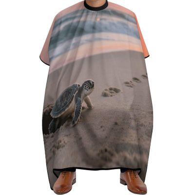 Beach Sea Turtle Barber Cape for Adult, Soft Durable Hair Cutting Cape for Coloring - Easy Clean, Adjustable Haircut Cape for Home & Salon Use, 66.9" X 56.7"