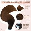 Tape in Hair Extensions Human Hair 14 Inch,Invisible Seamless Remy Human Hair Extensions,Silky Straight with Thick Ends Tape Ins for Women 20Pcs 50G#T1b-4 Omber Off Black/Middle Brown view 2
