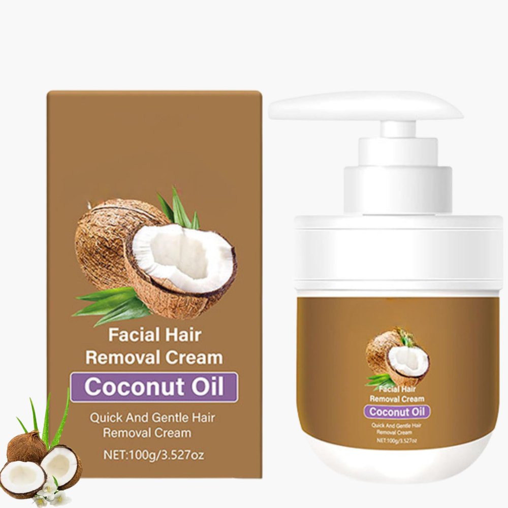 Facial Depilatory Cream, Coconut Facial Hair Removal Cream For Women For Upper Lip And Chin For Women For Sensitive Skin,Gentle And Non Irritating3.52 FL.OZ
