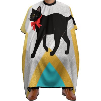 A Cat with A Bow Tie Barber Cape for Adult, Soft Durable Hair Cutting Cape for Coloring - Easy Clean, Adjustable Haircut Cape for Home & Salon Use, 66.9" X 56.7"