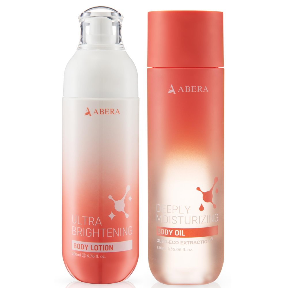 ABERA Body Care Duo  Hydrating Body Oil & Brightening Body Lotion with Niacinamide, Alpha-Arbutin & Botanical Extracts  2-Piece Set for Soft, Even-Toned, Radiant Skin