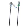 2 Pcs Chinese Hair Sticks for Women Wooden Japanese Hair Chopsticks Accessories Retro Red Cherry Clips Handmade Flower Tassel Geisha Costume for Girls Long Hair (Blue) view 1