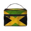 BOXILTD Old Jamaican Flag Large Cosmetic Bag for Women - Travel Makeup Bag for Home, Gym, and Long Trips, Black view 1