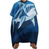 Abstract Sharks Barber Cape for Adult, Soft Durable Hair Cutting Cape for Coloring - Easy Clean, Adjustable Haircut Cape for Home & Salon Use, 66.9" X 56.7" view 1