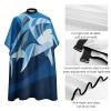 Abstract Sharks Barber Cape for Adult, Soft Durable Hair Cutting Cape for Coloring - Easy Clean, Adjustable Haircut Cape for Home & Salon Use, 66.9" X 56.7" view 4
