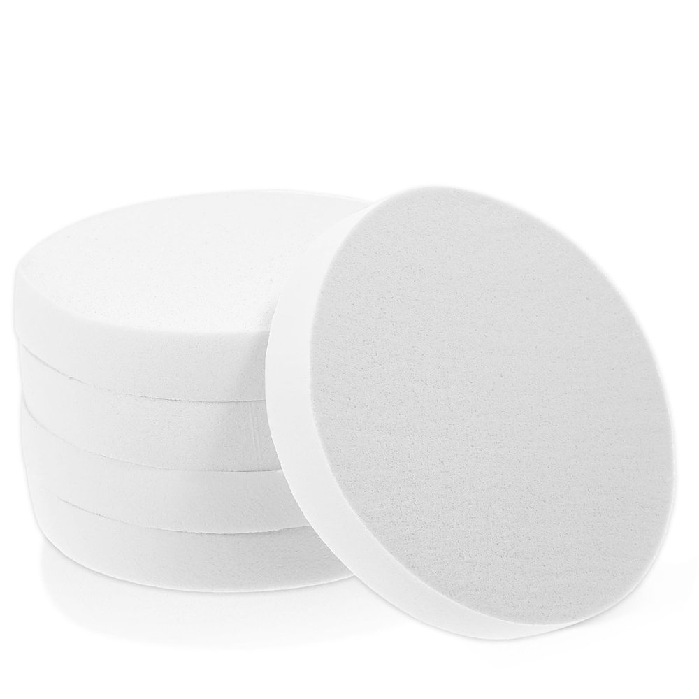 5 PCS Flat Makeup Sponge for Foundation, White Cushion Foundation Puff Round Makeup Sponge, Round Sponges Powder Puff for Professional Make Up