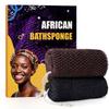 2 Pieces African Net Sponge Authentic, Durable Back Scrubber Washcloth for Shower, Exfoliating Net Sponge for All Skin, Bathing Accessories for Women (2 Pack (Black and Brown)) view 1