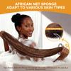 2 Pieces African Net Sponge Authentic, Durable Back Scrubber Washcloth for Shower, Exfoliating Net Sponge for All Skin, Bathing Accessories for Women (2 Pack (Black and Brown)) view 2