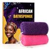 2 Pieces African Net Sponge Authentic, Durable Back Scrubber Washcloth for Shower, Exfoliating Net Sponge for All Skin, Bathing Accessories for Women (2 Pack (Pink and Purple)) view 1