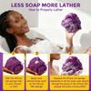 2 Pieces African Net Sponge Authentic, Durable Back Scrubber Washcloth for Shower, Exfoliating Net Sponge for All Skin, Bathing Accessories for Women (2 Pack (Pink and Purple)) view 4