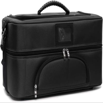 WERTKN Beauty and hairdressing embroidery makeup box Multi layer large capacity portable Make-up artist with makeup bag large toolbox