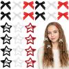 24PCS Hairbows and Star Hair Clips, 3 Colors Cute Mini Silky Satin Ribbon Hair Bows Clip, Y2k Stars Bow Hairs Barrettes Non-slip Metal Snap Hairs Accessoriesfor Women Girls(Red/Black/White) view 1
