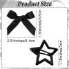 24PCS Hairbows and Star Hair Clips, 3 Colors Cute Mini Silky Satin Ribbon Hair Bows Clip, Y2k Stars Bow Hairs Barrettes Non-slip Metal Snap Hairs Accessoriesfor Women Girls(Red/Black/White) view 2