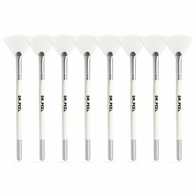 Dr. Peel Face Mask & Peel Applicator Brush Set of 8 Professional Fan Brushes for Smooth & Even Mask Application | Ideal for DIY Face Peels & Skincare Treatments
