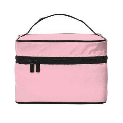BOXILTD Natural pink Large Cosmetic Bag for Women - Travel Makeup Bag for Home, Gym, and Long Trips, Black