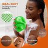 2 Pieces African Net Sponge Authentic, Durable Back Scrubber Washcloth for Shower, Exfoliating Net Sponge for All Skin, Bathing Accessories for Women (Orange and Green) view 2