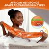 2 Pieces African Net Sponge Authentic, Durable Back Scrubber Washcloth for Shower, Exfoliating Net Sponge for All Skin, Bathing Accessories for Women (Orange and Green) view 4