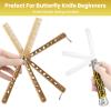 2 Pieces Practice Combs, Stainless Steel Butterfly Comb, Automatic Folding Pocket Comb for Hair & Mustache Styling - Yellow view 3