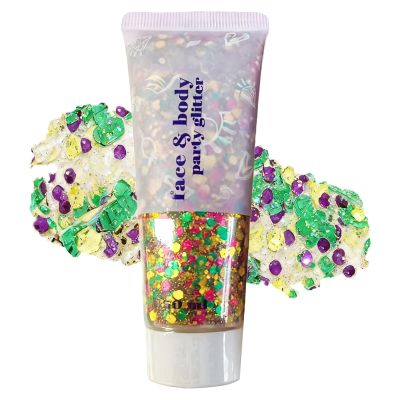 Carnival Body Glitter Gel,Green Purple and Yellow Carnival Body Glitter Paint,Sparkling Holographic Long Lasting Chunky Glitter for Hair Face Nails,Accessories for Rave Festival Party