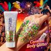 Carnival Body Glitter Gel,Green Purple and Yellow Carnival Body Glitter Paint,Sparkling Holographic Long Lasting Chunky Glitter for Hair Face Nails,Accessories for Rave Festival Party view 3
