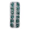12 Grid Shimmering Nail Art Rhinestones, Flatback Gemstones for Versatile Decoration - Nails Shoes Makeup Bags (Green) view 1