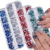 12 Grid Shimmering Nail Art Rhinestones, Flatback Gemstones for Versatile Decoration - Nails Shoes Makeup Bags (Green) view 2