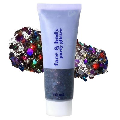 Black Glitter Gel,Hair Glitter Stick for Kids and Women,Chunky Holographic Laser Mermaid Sequins for Face Body & Hair & Nails,Professional Waterproof,Halloween, Cosplay, Party, Rave & Festival