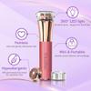 Facial Hair Removal for Women, 16mm Dual Ring Floating Head Blade Flawless Painless Electric Face Hair Remover, Face Shaver Razor & Trimmer for Upper Lip, Chin, 18K Gold-Plated / 360LED Light view 3