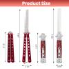 2 Pieces Automatic Folding Switch Combs, Stainless Steel Butterfly Comb, Hair & Beard Brush for Men - Red view 2
