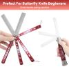 2 Pieces Automatic Folding Switch Combs, Stainless Steel Butterfly Comb, Hair & Beard Brush for Men - Red view 3