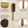 YIOYOODA Natural Lava Pumice Stone for Feet with Brush, 2 Pcs Callus Remover Foot Scrubber Exfoliator Pedicure Tools for Hard Dead Skin, Smoother Feet, Double Sided Boar Bristles Wooden Handle, Random view 2