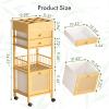 Amazer Bamboo Makeup Organizer with 3 Drawers for Storage, 2 Glass Amber Glass Soap Dispensers for Hand Sanitiser, Shampoo, Lotion, Shower Gel Conditioner view 2